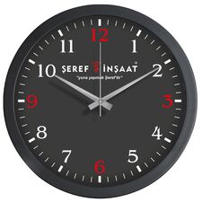 Promosyon ET-V30-333-S Plastik Duvar Saati Siyah Ø 30 cm 