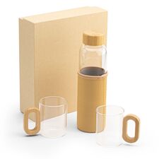 Promosyon YN-7933 Yudum 550 ml Cam Matara Seti Şeffaf 