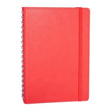Promosyon YN-3031 Söğütözü Spiralli Tarihsiz Defter (17x24 cm) Kırmızı, Renk: Kırmızı 