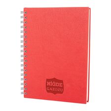 Promosyon YN-3068 Altındağ Kareli Spiralli Tarihsiz Defter (17x24 cm) Kırmızı, Renk: Kırmızı 