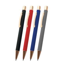 Promosyon IL-1486 Metal Rubber Tükenmez Kalem Lacivert, Renk: Lacivert 