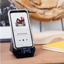 Promosyon AK-4240 Wireless Şarj & Hoparlör & Dijital Saat Siyah 