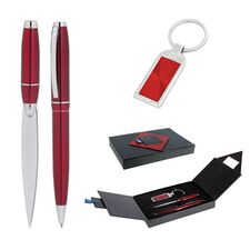 Promosyon AK-310 Kalem & Anahtarlık & Zarf Açacağı Set Kırmızı, Renk: Kırmızı 