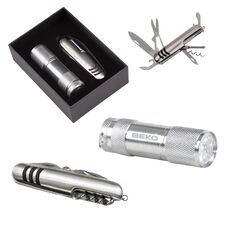 Promosyon AK-5041 3008-7 7 Fonksiyonlu Çakı - 1202 LED Elfenerli Set Silver, Renk: Silver 