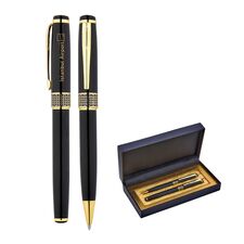 Promosyon AK-1213-RT Metal Roller & Tükenmez Kalem Seti Siyah 