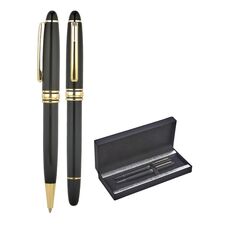 Promosyon AK-1218-RT Metal Roller & Tükenmez Kalem Seti Siyah-Gold, Renk: Siyah-Gold 