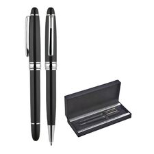 Promosyon AK-1218-RT Metal Roller & Tükenmez Kalem Seti Siyah-Silver, Renk: Siyah-Silver 