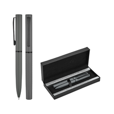 Promosyon AK-1251-RT Metal Roller & Tükenmez Kalem Seti Füme, Renk: Füme 