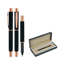 Promosyon AK-1256-KR Metal Roller & Tükenmez Kalem Seti Siyah, Renk: Siyah 