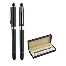 Promosyon AK-1218-KR Metal Roller Kalem Seti Siyah-Silver, Renk: Siyah-Silver 