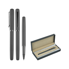 Promosyon AK-1253-KR Metal Roller Kalem Seti Füme, Renk: Füme 