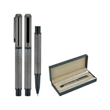 Promosyon AK-1254-KR Metal Roller Kalem Seti Füme, Renk: Füme 