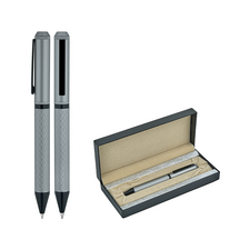 Promosyon AK-1254-KT Metal Tükenmez Kalem Seti Silver, Renk: Silver 