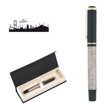 Promosyon AK-661-KR Kabartma Figürlü Metal Roller Kalem Seti İstanbul, Renk: İstanbul 