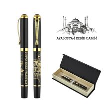 Promosyon AK-685-KR Kabartma Figürlü Metal Roller Kalem Seti Ayasofya, Renk: Ayasofya 