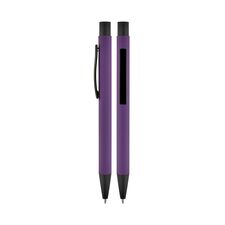 Promosyon AK-1020 Metal Tükenmez Rubber Gövde Kalem Mor, Renk: Mor 