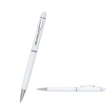 Promosyon AK-1022 Metal Tükenmez Touchpen Kalem Beyaz, Renk: Beyaz 