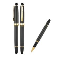 Promosyon AK-1218-R Metal Roller Kalem Siyah-Gold, Renk: Siyah-Gold 