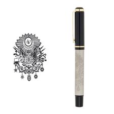 Promosyon AK-661-R Kabartma Figürlü Metal Roller Kalem Tuğra, Renk: Tuğra 