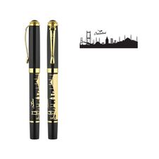 Promosyon AK-685-R Kabartma Figürlü Metal Roller Kalem İstanbul, Renk: İstanbul 
