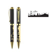 Promosyon AK-685-T Kabartma Figürlü Metal Tükenmez Kalem İstanbul, Renk: İstanbul 