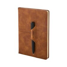Promosyon AK-2430 15 x 21 Termo Deri Defter Taba, Renk: Taba 