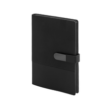 Promosyon AK-2443 15 x 21 Yumuşak Kapaklı Termo Deri Defter Siyah, Renk: Siyah 