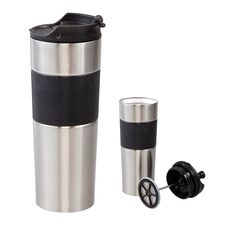 Promosyon AK-5312 French Press Çelik Termos / 450 ml Krom, Renk: Krom 