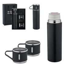 Promosyon AK-5337 Çelik 3'Lü Termos Set / 500 ml Siyah, Renk: Siyah 