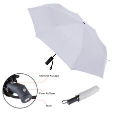 Promosyon AK-5100 8 Telli Işıklı Şemsiye Beyaz, Renk: Beyaz 
