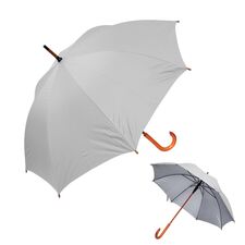 Promosyon AK-5101 8 Telli Baston Şemsiye Beyaz-Gri, Renk: Beyaz-gri 