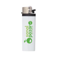 Promosyon AK-YMN-218 I-Lighter Taşlı Siboplu Çakmak Beyaz, Renk: Beyaz 