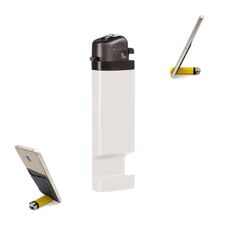 Promosyon AK-PHL-365 Telefon Standlı Taşlı Sibopsuz Çakmak Beyaz, Renk: Beyaz 