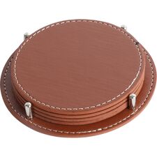Promosyon ET-D-3825 Deri Bardak Altlığı Taba 11 x 11 cm, Renk: Taba, Ölçü: 11 x 11 cm 