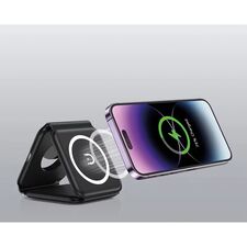 Promosyon ET-PWB-245 Wireless 3Lü Şarj İstasyonu Siyah, Renk: Siyah 