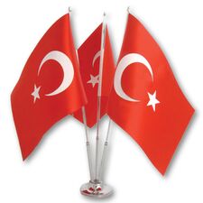 Promosyon IL-91032 Üçlü Masa Bayrağı Gümüş 
