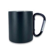 Promosyon PZ-T110 Karabinalı Çelik Bardak 280 ml Siyah 
