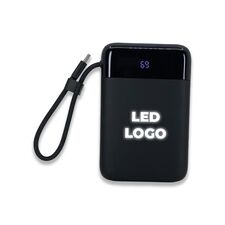 Promosyon PZ-K380 15W Magsafe Işıklı Logo Powerbank 10000 mAh Siyah 