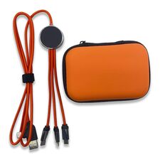 Promosyon PZ-KL50C Işıklı Logo 60W Hızlı Type-C Uçlu Data Transferli Şarj Kablosu (Çantalı) Turuncu, Renk: Turuncu 