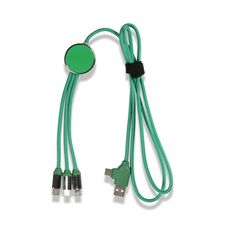 Promosyon PZ-KL40C Işıklı Logo Type-C Uçlu Şarj Kablosu (Çantalı) Yesil, Renk: Yeşil 