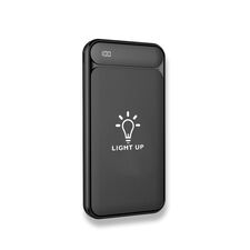 Promosyon PZ-K370 Işıklı Logo Powerbank 10000 mAh Siyah 