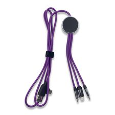 Promosyon PZ-KL50 Işıklı Logo 60W Hızlı Type-C Uçlu Data Transferli Şarj Kablosu Mor, Renk: Mor 