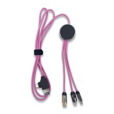 Promosyon PZ-KL50 Işıklı Logo 60W Hızlı Type-C Uçlu Data Transferli Şarj Kablosu Pembe, Renk: Pembe 