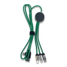 Promosyon PZ-KL50 Işıklı Logo 60W Hızlı Type-C Uçlu Data Transferli Şarj Kablosu Yesil, Renk: Yeşil 