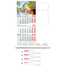 Promosyon EL-KOD-08 Büyük Gemici Takvim Yeşil (Tek Parça Spiralli) 