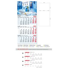 Promosyon EL-KOD-09 Büyük Gemici Takvim Mavi (Tek Parça Spiralli) 