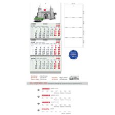 Promosyon EL-KOD-12 Büyük Gemici Takvim Yeşil (Üç Parça Spiralli) 