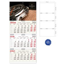 Promosyon EL-KOD-25 Orta Kuşe Gemici Takvim (Üç Parça Spiralli) 