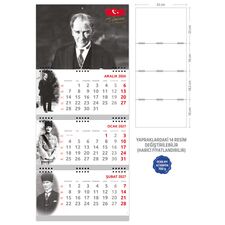 Promosyon EL-KOD-30 Atatürk Gemici Takvim (Üç Parça Spiralli) 