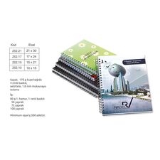 Promosyon EL-KOD-252 Defter Spiralli Sert Kapak 